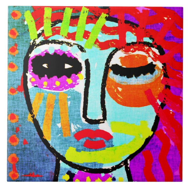 Carreau J'en ai assez de l'art Abstrait original (Devant)