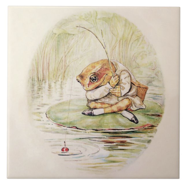 Carreau "Jeremy Fisher sur une Lilypad" par Beatrix Potter (Devant)