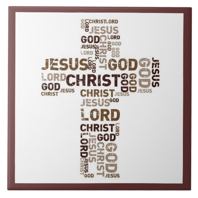 Carreau Jésus, le Christ, Dieu, seigneur, nuage de mot (Devant)