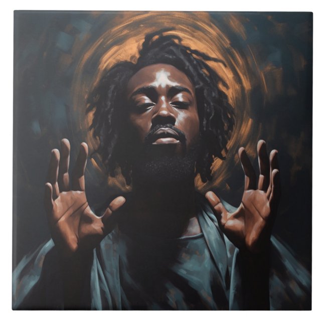 Carreau Jésus Noir Il M'A Touché (Devant)