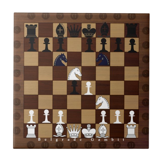 Carreau Jeu d'échecs d'ouverture de Belgrade Gambit (Devant)