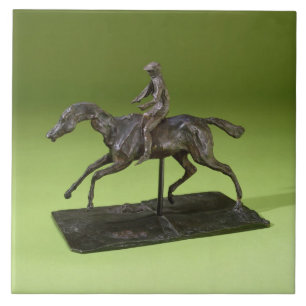 Carreau Jockey sur un cheval (bronze)