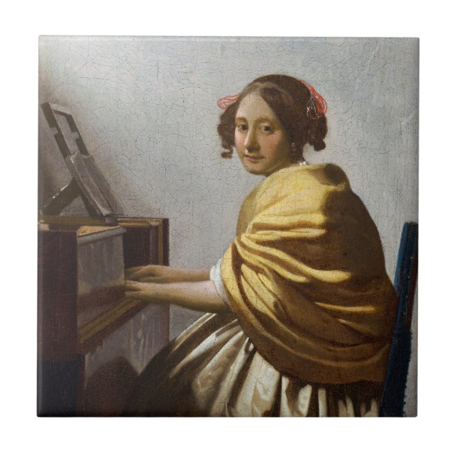 Carreau Johannes Vermeer - Jeune femme assise à Virginal (Devant)