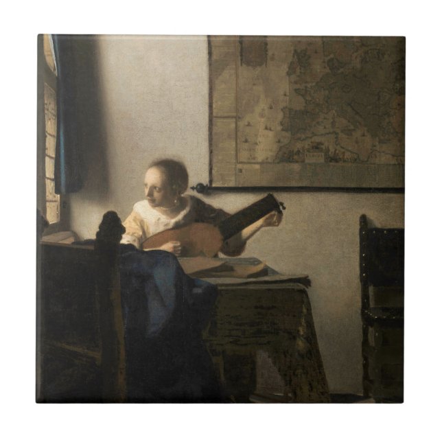 Carreau Johannes Vermeer - Jeune femme avec un trait (Devant)