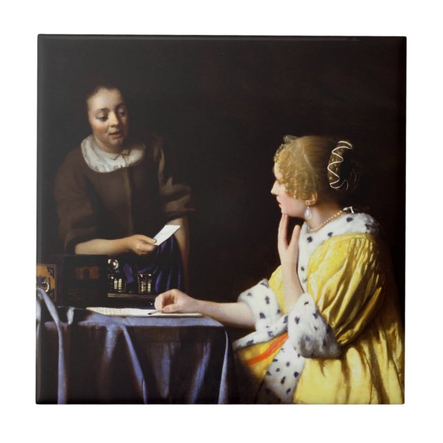 Carreau Johannes Vermeer - Maîtresse et domestique (Devant)