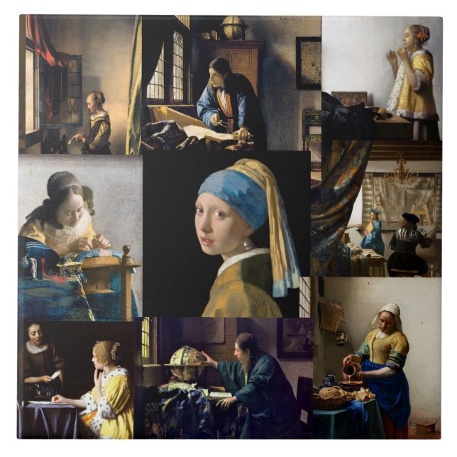 Carreau Johannes Vermeer - Patchwork de chefs-d'oeuvre (Devant)