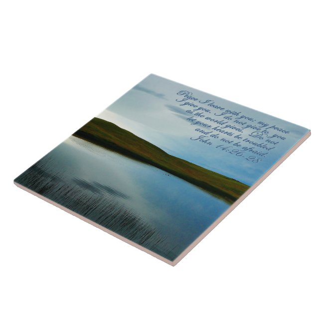 Carreau John 14 Écriture de paix Inspirationnel (Côté)