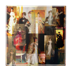 Carreau John Singer Sargent Portrait Collage rouge et noir