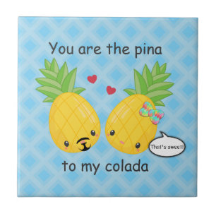 Carreau Joli ananas Tropical Pina Colada Romantique
