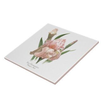 Carreau Joli Art Botanique Iris Rose