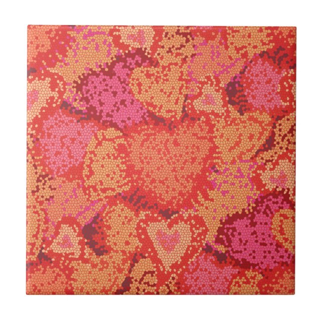 Carreau Joli coeur de mosaïque colorée design arrière - pl (Devant)