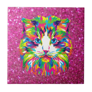 Carreau Joli et coloré chat câlin,
