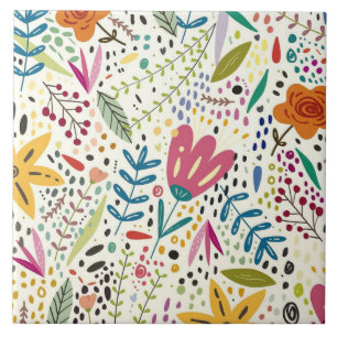Carreau Joli et coloré motif de fleurs
