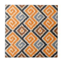 Joli ikat coloré Kitchen backsplash Orange
