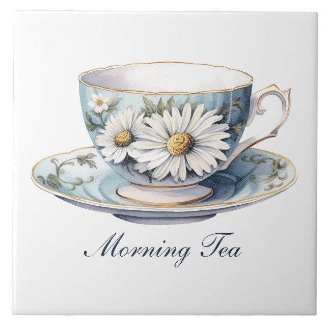 Carreau Joli "Morning Tea" Floral Teacup Carrelage céramiq (Devant)