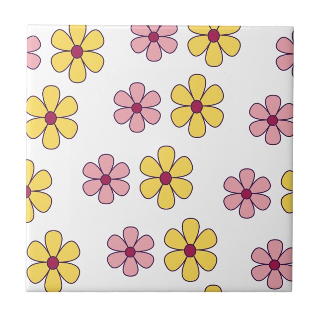 Carreau Joli motif de grandes fleurs (Devant)