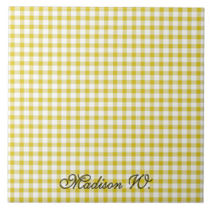 Carreau Joli motif gingham jaune chaud