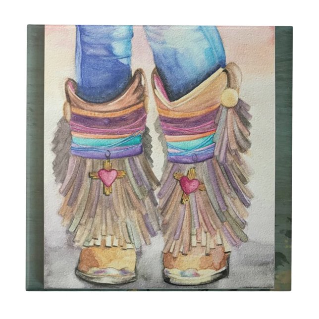 Carreau Joli Trivet de tuiles mural Boots sud-ouest 4 x 4 (Devant)