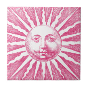 Carreau Jolie Antique Vintage Face Soleil Rose