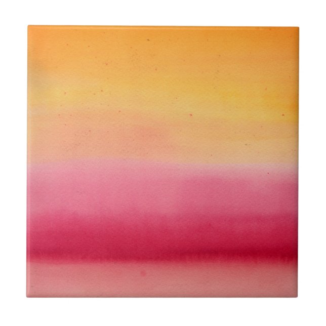 Carreau Jolie aquarelle rose orange (Devant)