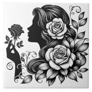 Carreau Jolie femme artisanale artisanale