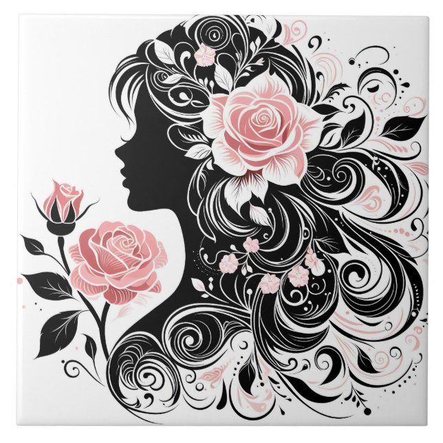 Carreau Jolie femme artisanale artisanale (Devant)