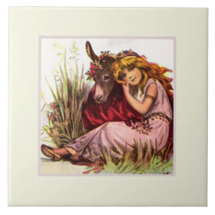 Carreau Jolie Fille Et Poney