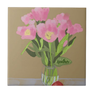 Carreau Jolie Fleur de tulipe d'art moderne Illustration +