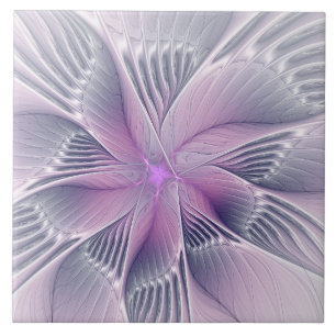 Carreau Jolie fleur rose abstraite moderne art fractal