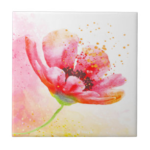 Carreau Jolie Fleur Rouge Jardin Or Faits saillants Art