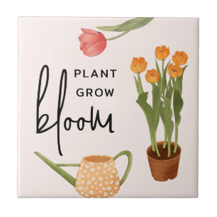 Carreau Jolie Plante de script croissance fleur Tulip