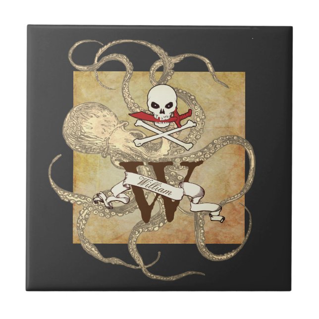 Carreau Jolly roger Monogramme initial (Devant)