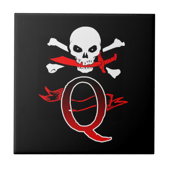 Carreau Jolly roger Q Monogramme initial (Devant)