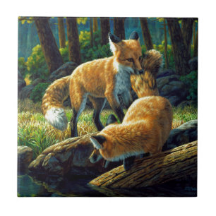Carreau Jouer de mignons Pups Red Fox