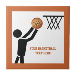 Carreau Joueur de basket-ball avec balle personnalisée