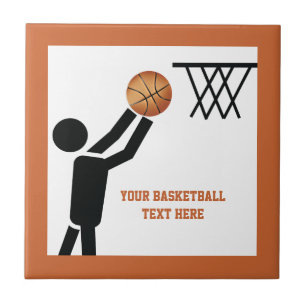 Carreau Joueur de basket-ball avec balle personnalisée
