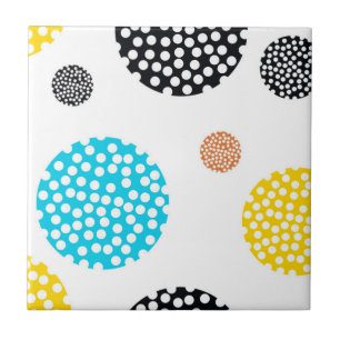 Carreau Joueuse, tendance, cool, amusante, cercles pointil