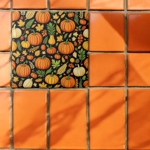 Carreau Jour de la récolte des Motifs citrouilles Automne