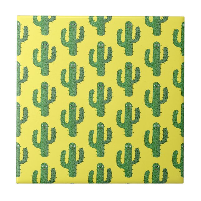 Carreau Jour des morts heureux Cactus Patterned (Devant)