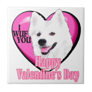 Carreau Jour des Valentines de Chien Esquimaux Américains