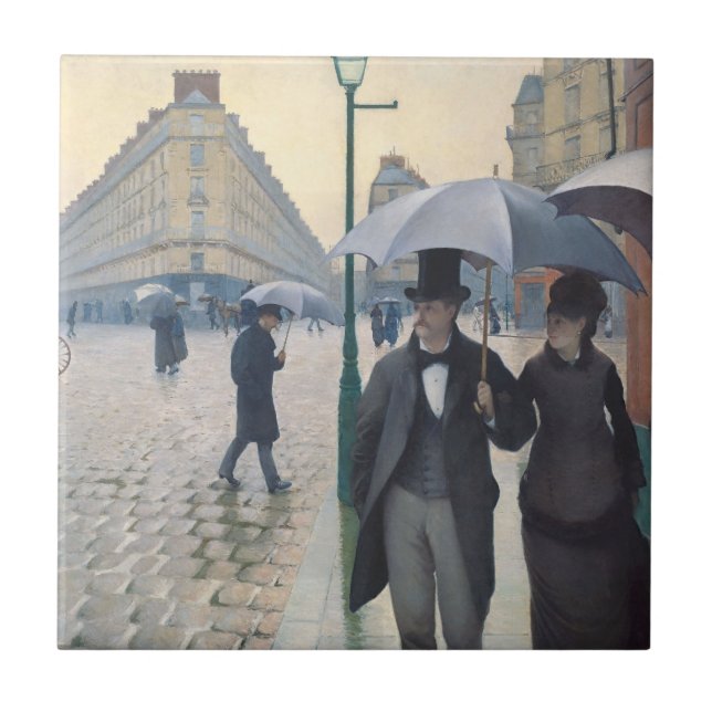 Carreau Jour pluvieux de rue française de l'impressionisme (Devant)