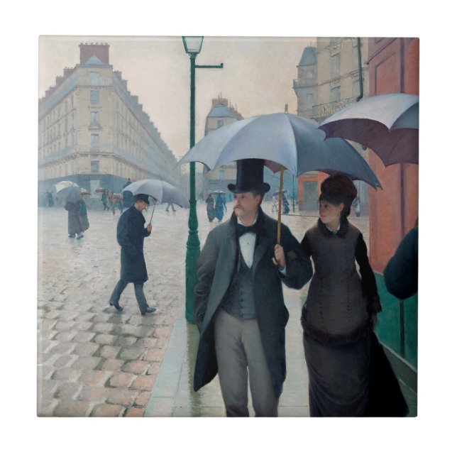 Carreau Journée de la Pluie de Paris par Gustave Caillebot (Devant)