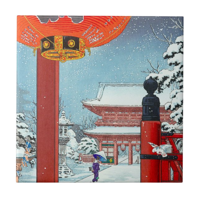 Carreau Journée d'hiver au temple Asakusa Tsuchiya Koits (Devant)