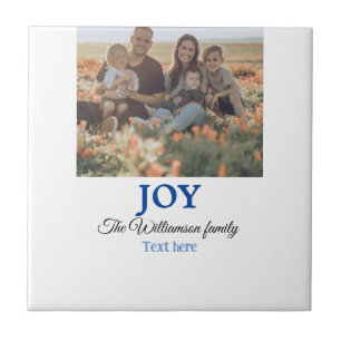 Carreau Joy noël ajouter nom de famille photo cadeaux de v