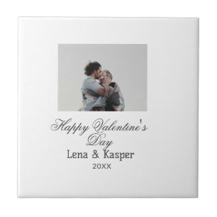 Carreau Joyeuse Saint-Valentin couple photo moderne simple