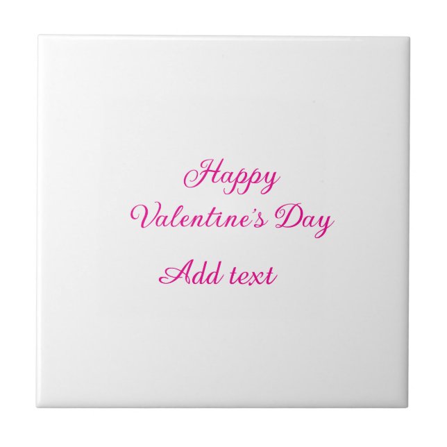 Carreau Joyeuse Saint-Valentin texte rose nom message (Devant)
