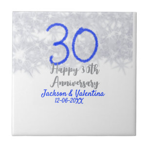 Carreau Joyeux 30ème anniversaire de mariage argent paille