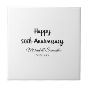 Carreau Joyeux 50e anniversaire ajouter nom du couple date