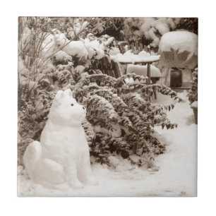 Carreau joyeux bonhomme de neige de l'akita