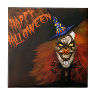 Carreau Joyeux Clown effrayant d'Halloween